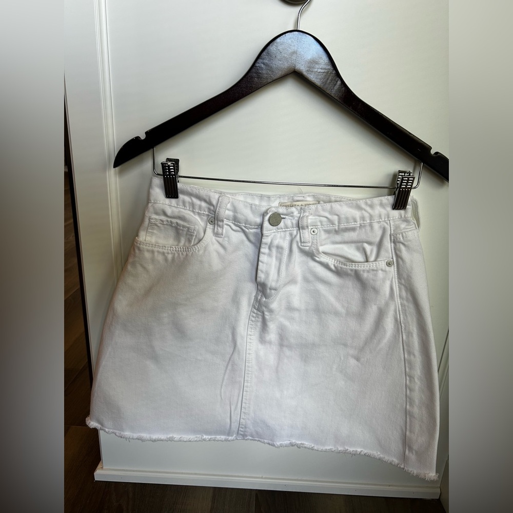 Chelsea & Violet White Denim Mini Skirt